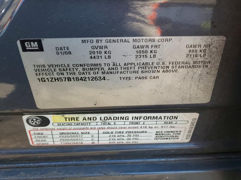 53422006 :رقم المزاد ، 1G1ZH57B184212634 vin ، 2008 Chevrolet Malibu مزاد بيع