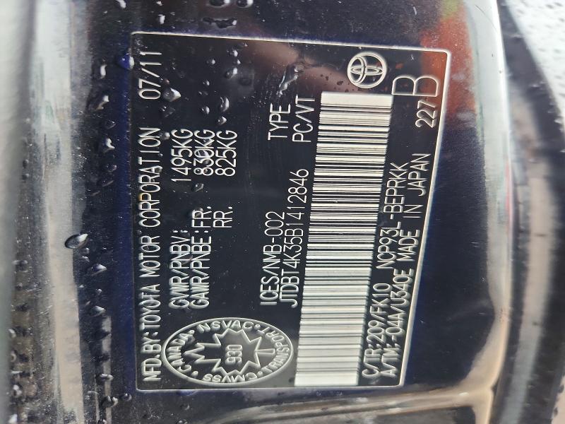 Продаж на аукціоні авто 2011 Toyota Yaris, vin: JTDBT4K35B1412846, номер лоту: 53444676