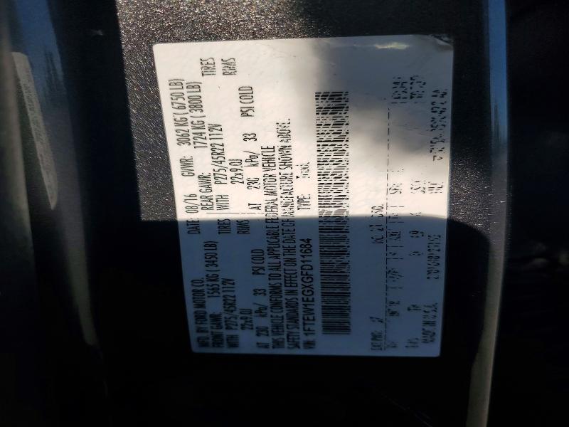 Продажа на аукционе авто 2016 Ford F150, vin: 1FTEW1EGXGFD11684, номер лота: 52094786