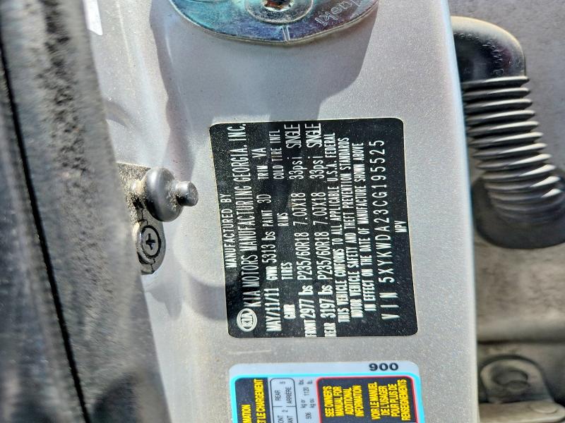 Aukcja sprzedaży 2012 Kia Sorento, vin: 5XYKWDA23CG195525, numer aukcji: 54414586