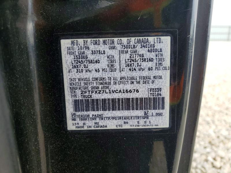 Aukcja sprzedaży 1997 Ford F250, vin: 2FTFX27L1VCA16676, numer aukcji: 52938626