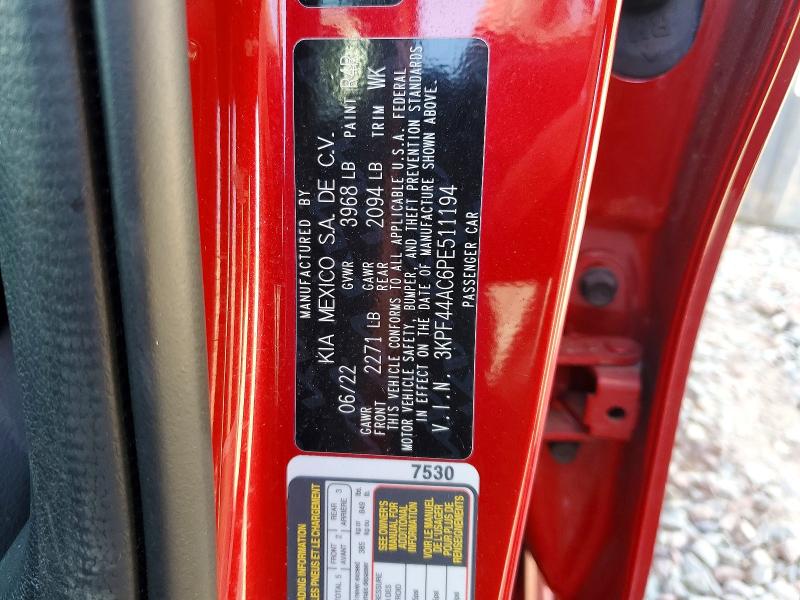51749786 :رقم المزاد ، 3KPF44AC6PE511194 vin ، 2023 Kia Forte مزاد بيع