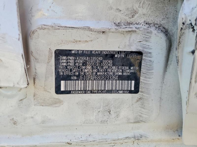 Aukcja sprzedaży 2016 Subaru Impreza, vin: JF1GPAP68G8233264, numer aukcji: 53775306