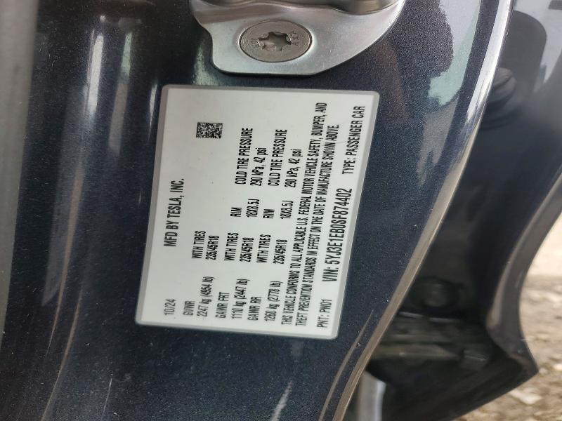 Продажа на аукционе авто 2025 Tesla Model 3, vin: 5YJ3E1EB0SF874402, номер лота: 52908526