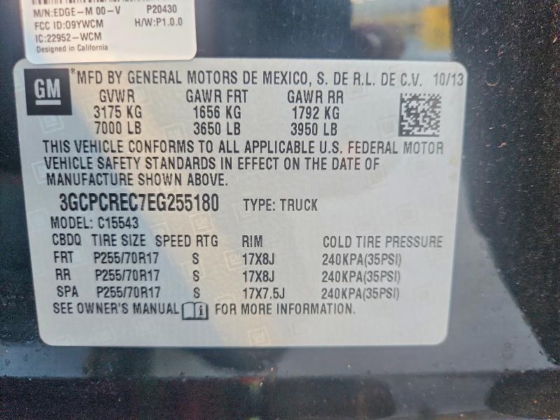 Aukcja sprzedaży 2014 Chevrolet Silverado, vin: 3GCPCREC7EG255180, numer aukcji: 52900146