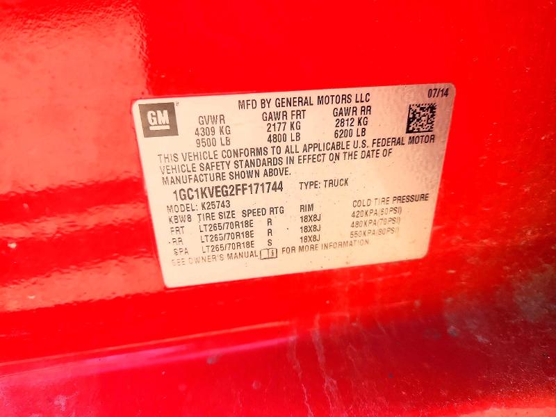 Продажа на аукционе авто 2015 Chevrolet Silverado, vin: 1GC1KVEG2FF171744, номер лота: 53289506