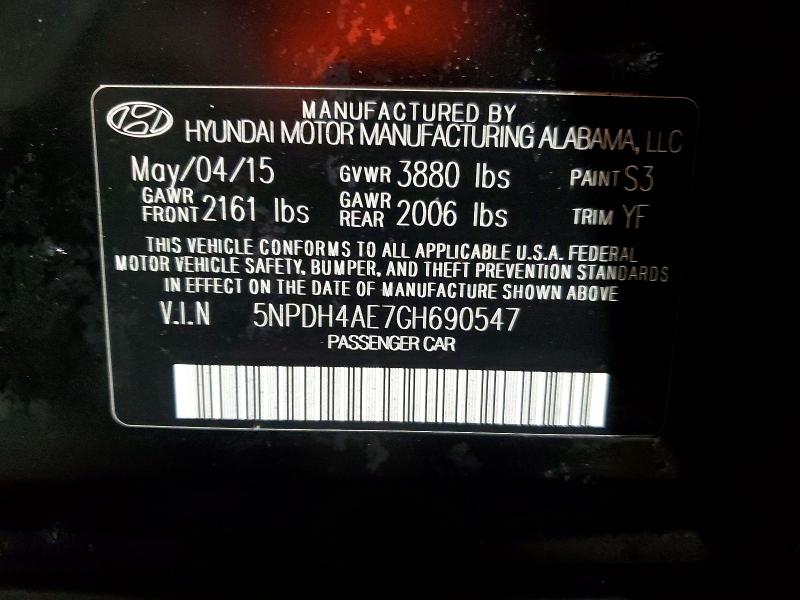 Продажа на аукционе авто 2016 Hyundai Elantra, vin: 5NPDH4AE7GH690547, номер лота: 52199916