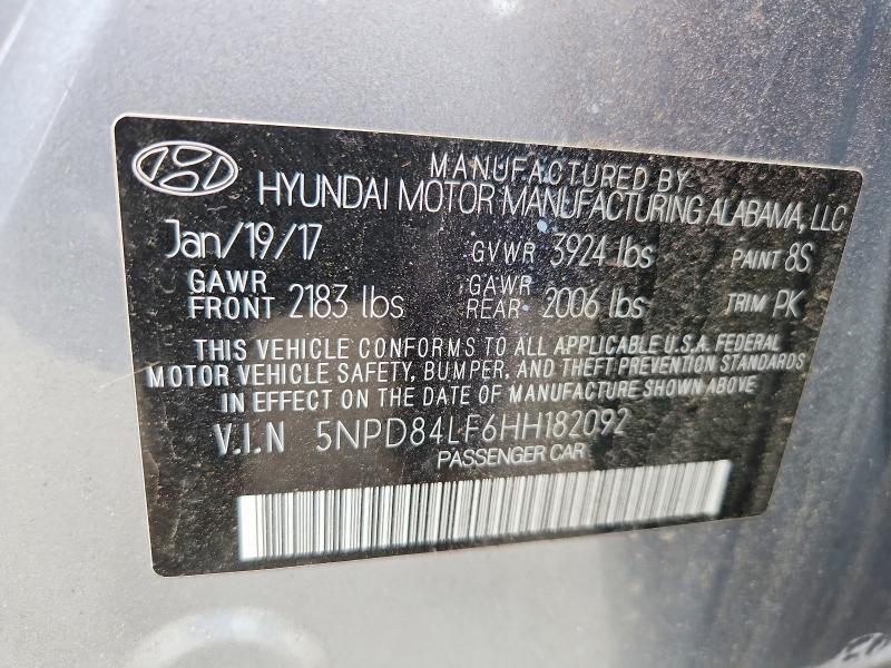 Продажа на аукционе авто 2017 Hyundai Elantra, vin: 5NPD84LF6HH182092, номер лота: 54966486