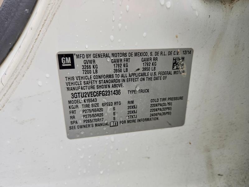 55248066 :رقم المزاد ، 3GTU2VEC6FG231436 vin ، 2015 Gmc Sierra مزاد بيع