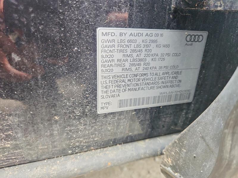 Продажа на аукционе авто 2017 Audi Q7 Premium Plus, vin: WA1LAAF72HD030152, номер лота: 49436836