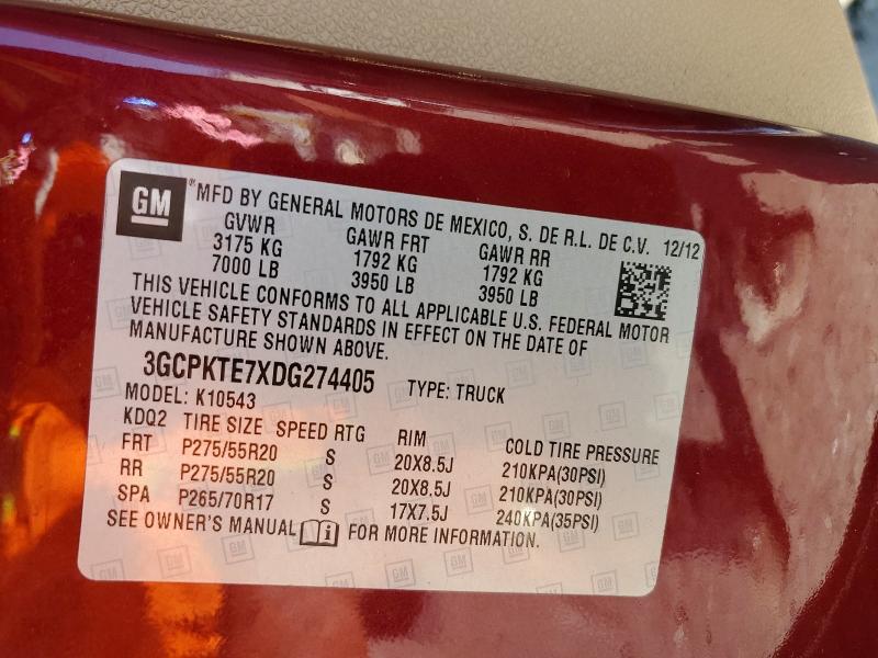 2013 Chevrolet Silverado მანქანა იყიდება აუქციონზე, vin: 3GCPKTE7XDG274405, აუქციონის ნომერი: 52349176