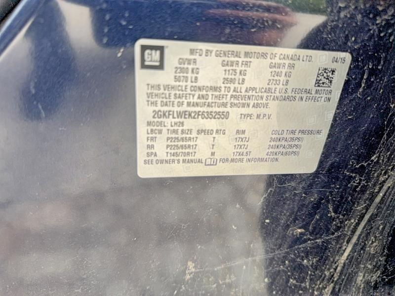 Aukcja sprzedaży 2015 Gmc Terrain, vin: 2GKFLWEK2F6352550, numer aukcji: 53814616