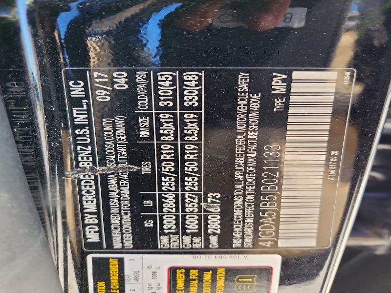 53456776 :رقم المزاد ، 4JGDA5JB5JB021133 vin ، 2018 Mercedes-benz Gle مزاد بيع