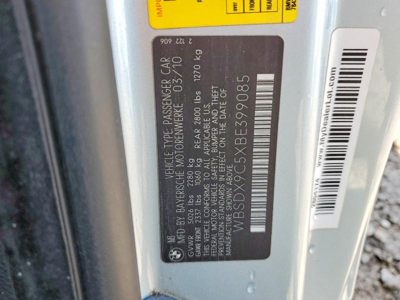 51950866 :رقم المزاد ، WBSDX9C5XBE399085 vin ، 2011 Bmw M3 مزاد بيع