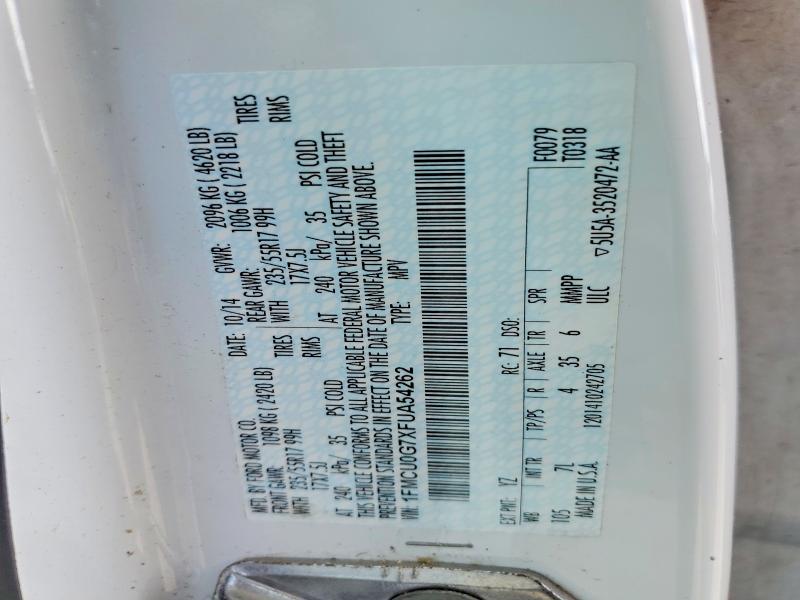Продажа на аукционе авто 2015 Ford Escape, vin: 1FMCU0G7XFUA54262, номер лота: 53121576