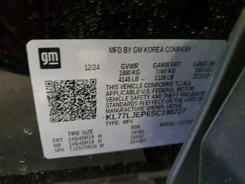52052616 :رقم المزاد ، KL77LJEP6SC198227 vin ، 2025 Chevrolet Trax مزاد بيع
