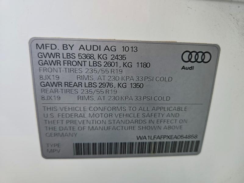 Продажа на аукционе авто 2014 Audi Q5, vin: WA1LFAFPXEA054858, номер лота: 55246146