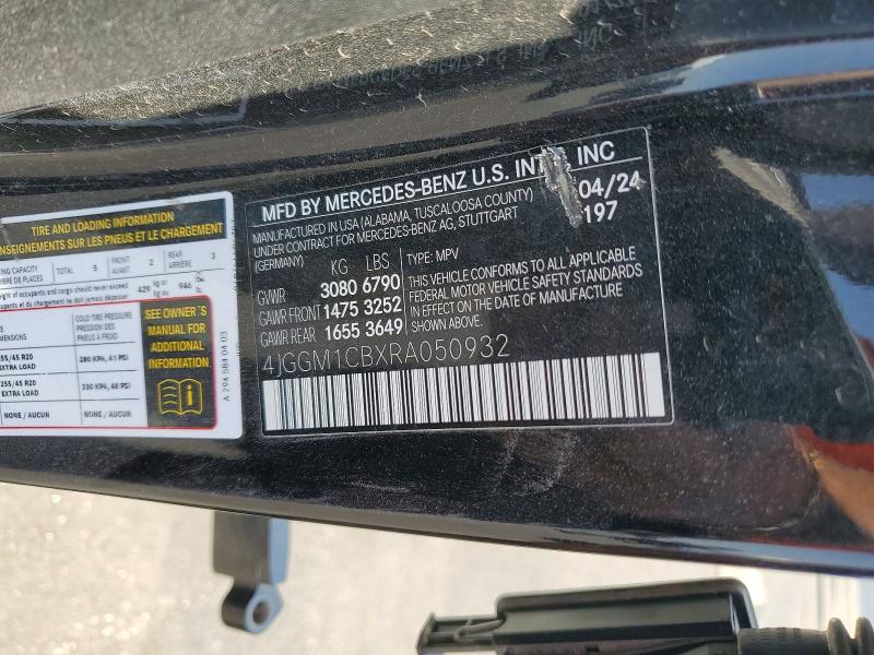 Aukcja sprzedaży 2024 Mercedes-benz Eqe Suv, vin: 4JGGM1CBXRA050932, numer aukcji: 52241936