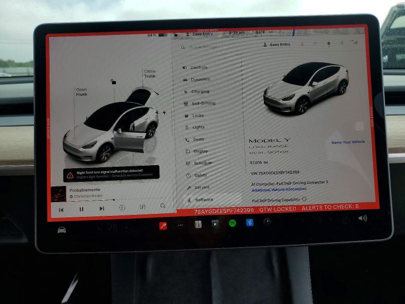 52068816 :رقم المزاد ، 7SAYGDEE5PF742399 vin ، 2023 Tesla Model Y مزاد بيع