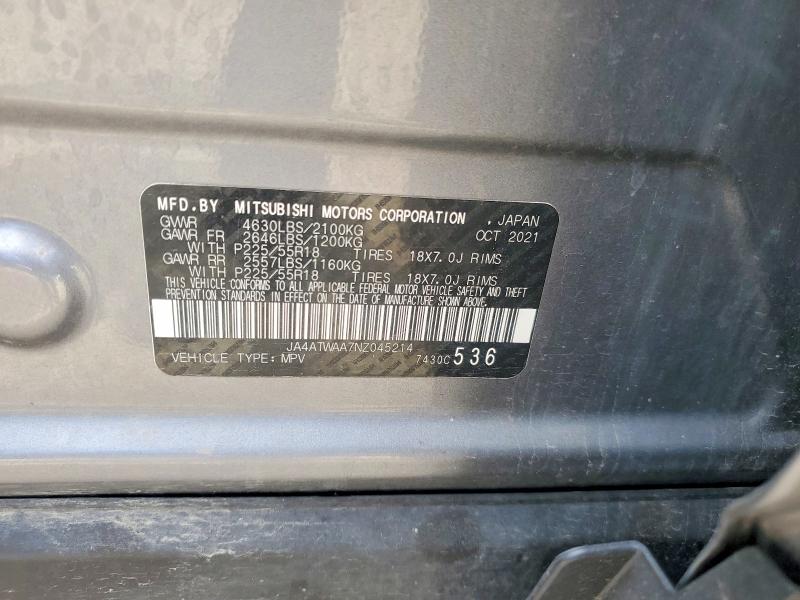 Продаж на аукціоні авто 2022 Mitsubishi Eclipse Cross, vin: JA4ATWAA7NZ045214, номер лоту: 53963866