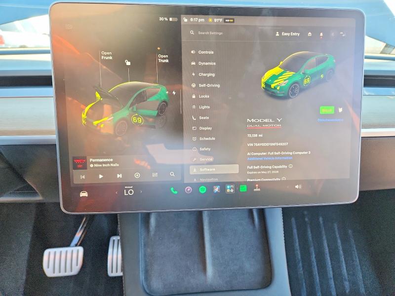 Продаж на аукціоні авто 2022 Tesla Model Y, vin: 7SAYGDEF5NF549207, номер лоту: 53112926