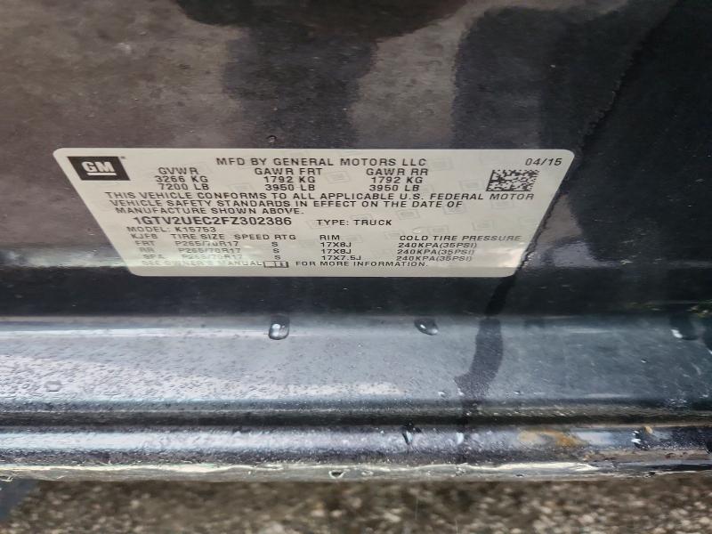 2015 Gmc Sierra მანქანა იყიდება აუქციონზე, vin: 1GTV2UEC2FZ302386, აუქციონის ნომერი: 52314946