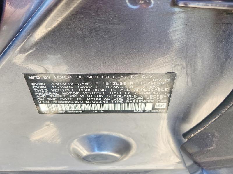 55168416 :رقم المزاد ، 3HGGK5H51FM706343 vin ، 2015 Honda Fit مزاد بيع