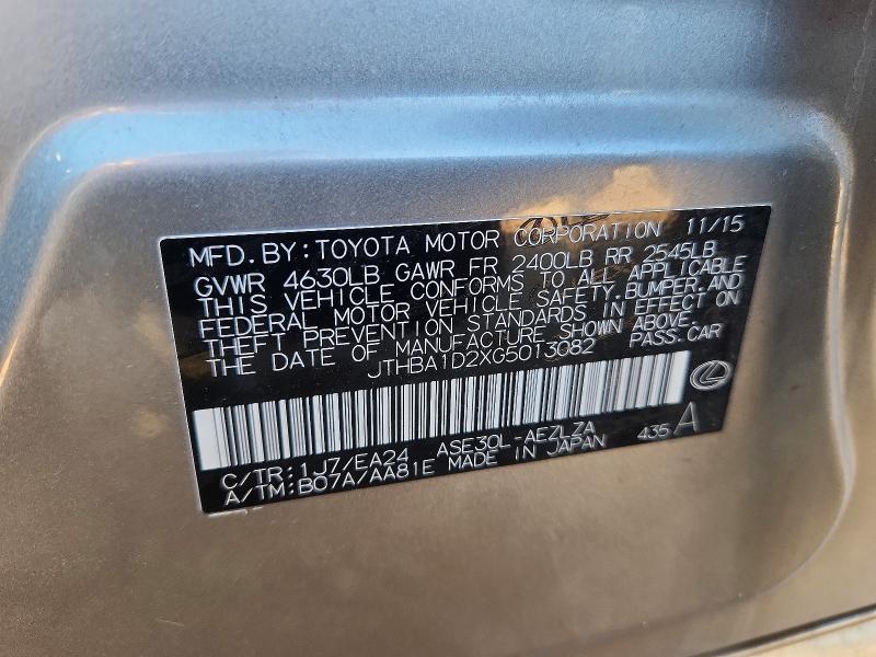 Aukcja sprzedaży 2016 Lexus Is, vin: JTHBA1D2XG5013082, numer aukcji: 53892666