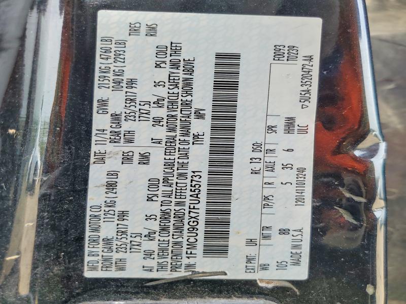 2015 Ford Escape მანქანა იყიდება აუქციონზე, vin: 1FMCU9GX7FUA55731, აუქციონის ნომერი: 53615366
