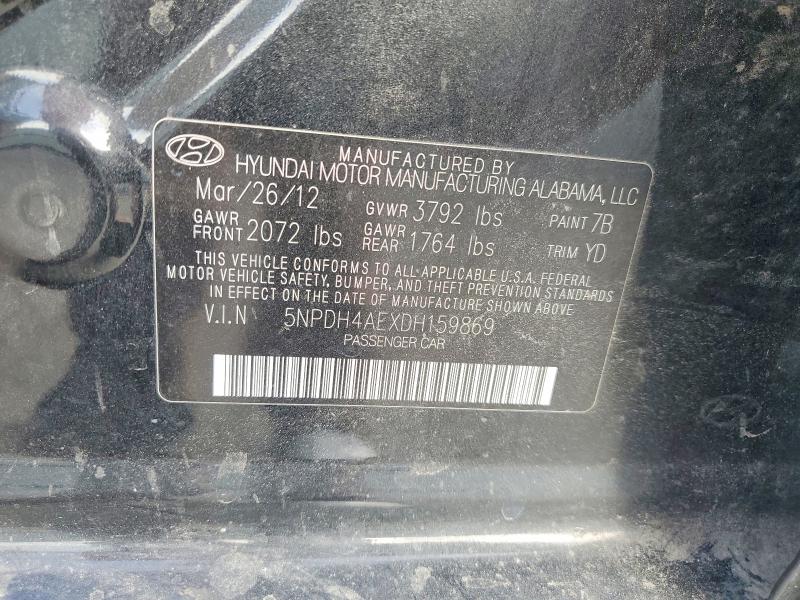 Продажа на аукционе авто 2013 Hyundai Elantra, vin: 5NPDH4AEXDH159869, номер лота: 53666956