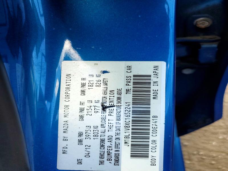 Auction sale of the 2012 Mazda 3, vin: JM1BL1V8XC1652241, lot number: 53670726