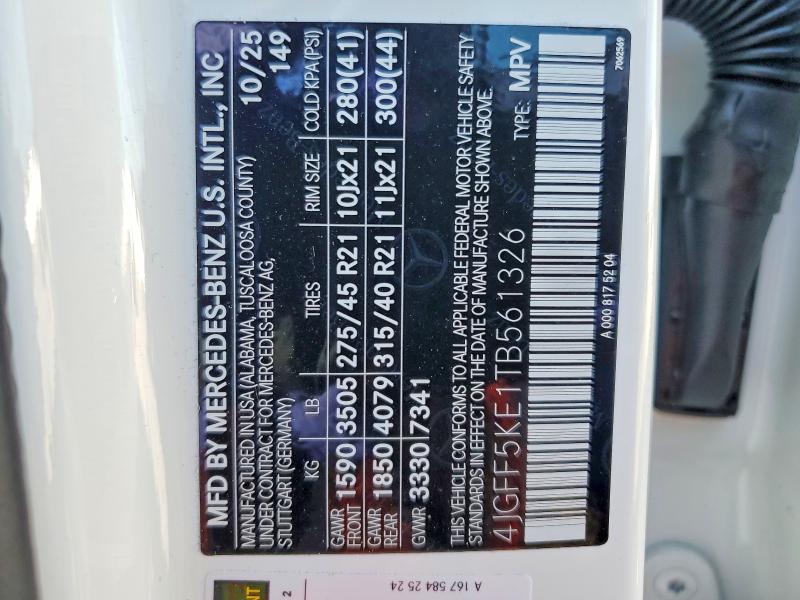 Aukcja sprzedaży 2026 Mercedes-benz Gls, vin: 4JGFF5KE1TB561326, numer aukcji: 53255936