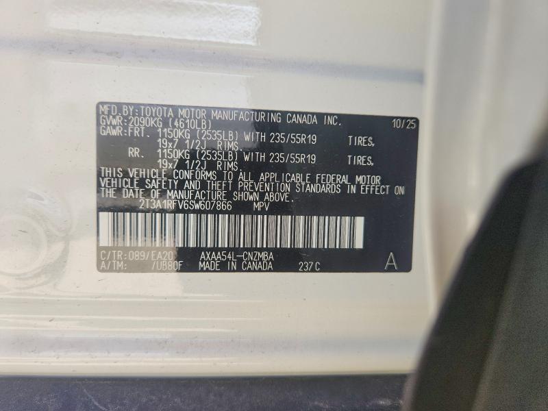 Продажа на аукционе авто 2025 Toyota Rav4, vin: 2T3A1RFV6SW607866, номер лота: 53381236