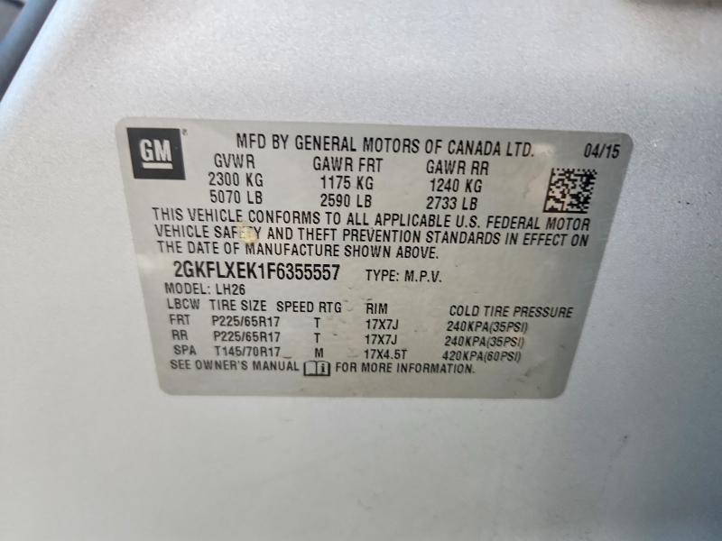 Продажа на аукционе авто 2015 Gmc Terrain, vin: 2GKFLXEK1F6355557, номер лота: 54889746