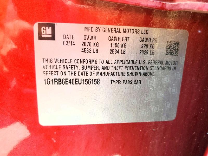 Продажа на аукционе авто 2014 Chevrolet Volt, vin: 1G1RB6E40EU156158, номер лота: 54252296