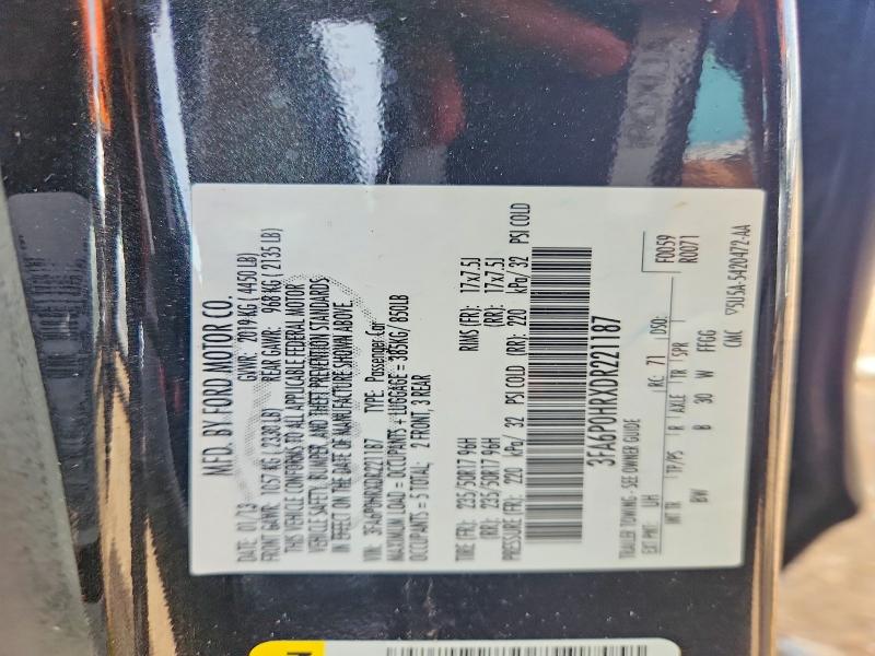 Aukcja sprzedaży 2013 Ford Fusion, vin: 3FA6P0HRXDR221187, numer aukcji: 51551176