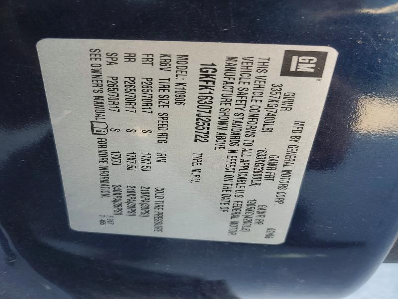 52509066 :رقم المزاد ، 1GKFK16307J255722 vin ، 2007 Gmc Yukon Xl مزاد بيع