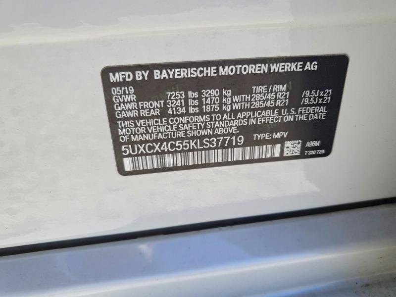 Aukcja sprzedaży 2019 Bmw X7, vin: 5UXCX4C55KLS37719, numer aukcji: 53716636