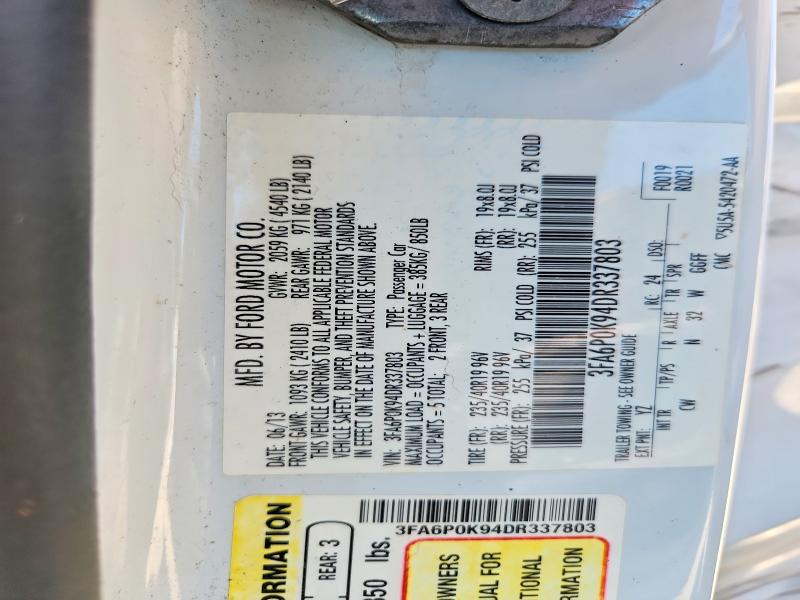 Aukcja sprzedaży 2013 Ford Fusion, vin: 3FA6P0K94DR337803, numer aukcji: 54558566