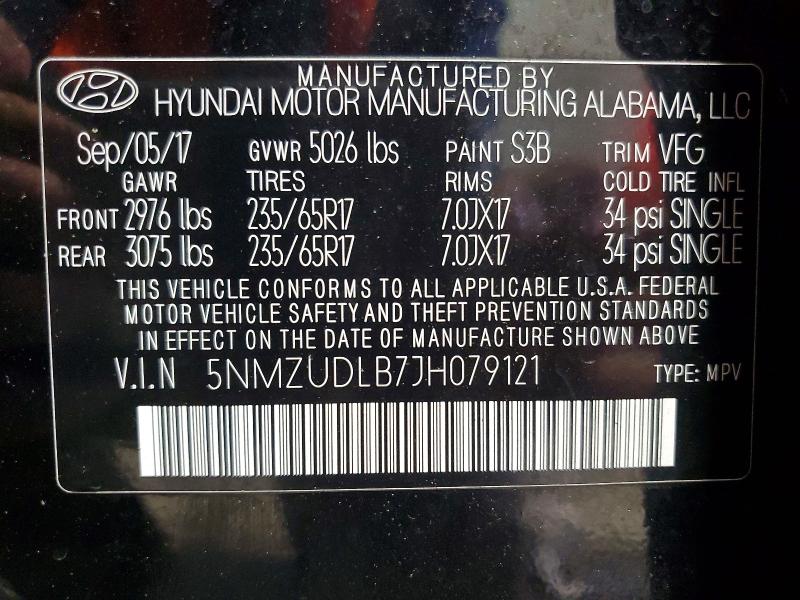 Aukcja sprzedaży 2018 Hyundai Santa Fe Sport, vin: 5NMZUDLB7JH079121, numer aukcji: 51080736