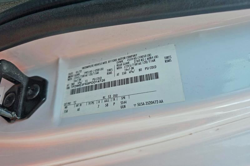 Продажа на аукционе авто 2023 Ford Econoline, vin: 1FDWE3FK8PDD14726, номер лота: 55581676