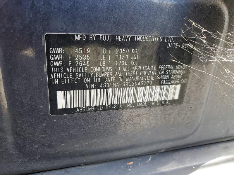 55443276 :رقم المزاد ، 4S3BNAL69G3045723 vin ، 2016 Subaru Legacy مزاد بيع