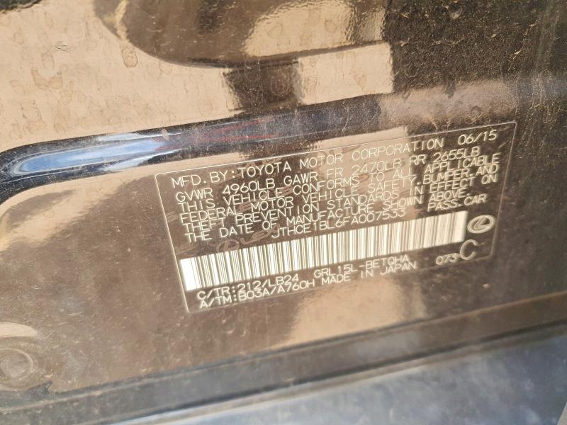 Продажа на аукционе авто 2015 Lexus Gs, vin: JTHCE1BL6FA007533, номер лота: 54417016