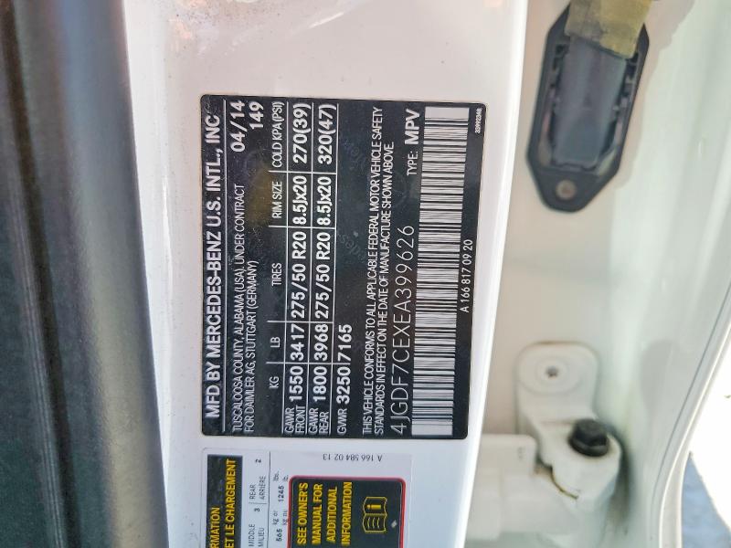Aukcja sprzedaży 2014 Mercedes-benz Gl, vin: 4JGDF7CEXEA399626, numer aukcji: 54290656