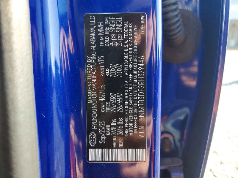 54326206 :رقم المزاد ، 5NMJB3DE2RH329446 vin ، 2024 Hyundai Tucson مزاد بيع