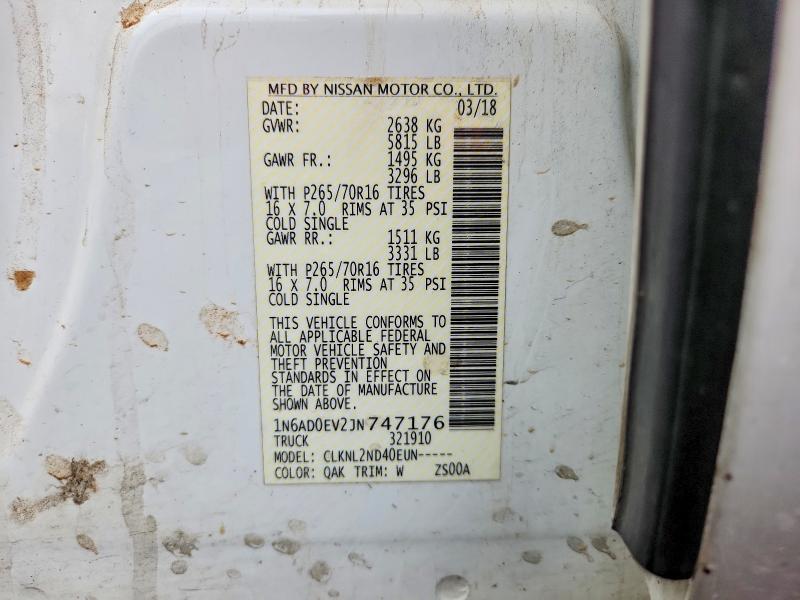 Aukcja sprzedaży 2018 Nissan Frontier, vin: 1N6AD0EV2JN747176, numer aukcji: 52385346
