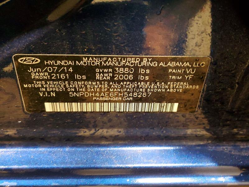 Продаж на аукціоні авто 2015 Hyundai Elantra, vin: 5NPDH4AE6FH548267, номер лоту: 53083416