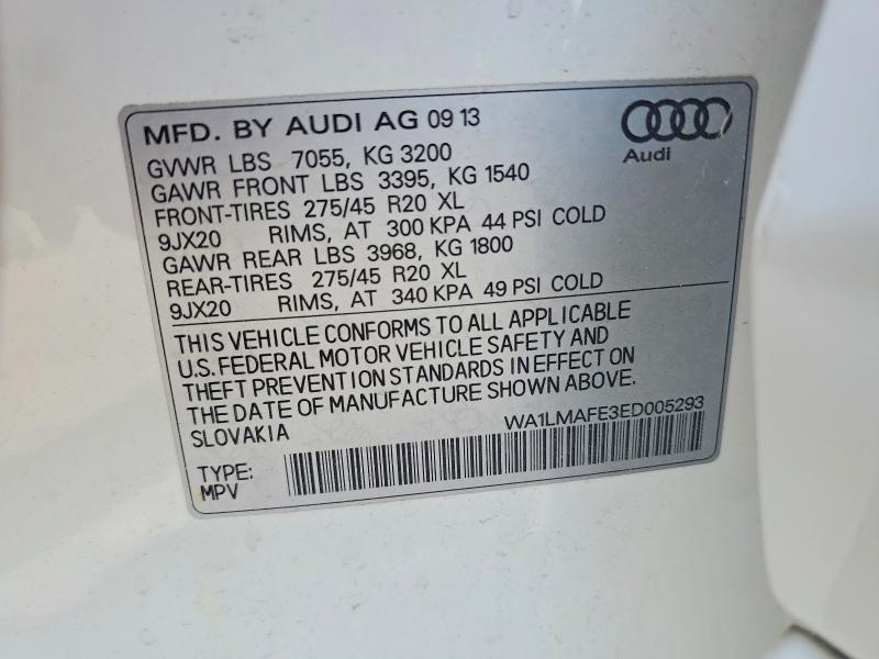 54282466 :رقم المزاد ، WA1LMAFE3ED005293 vin ، 2014 Audi Q7 مزاد بيع