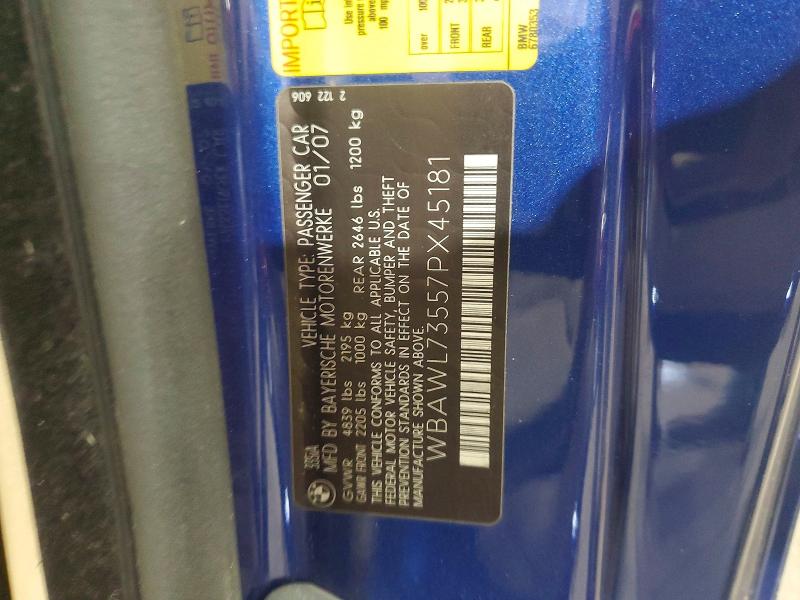 Продажа на аукционе авто 2007 Bmw 335, vin: WBAWL73557PX45181, номер лота: 53420486