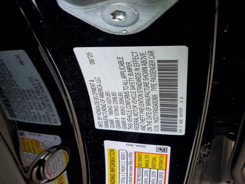 Продажа на аукционе авто 2025 Honda Accord, vin: 1HGCY1F4XSA063806, номер лота: 55217396